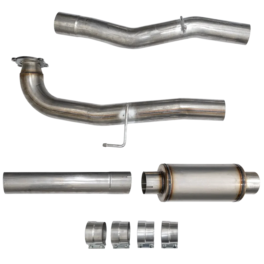2017-2023 Duramax 4" SS CAT & DPF Race Pipe - w/ Muffler (DDC-3GM17M)